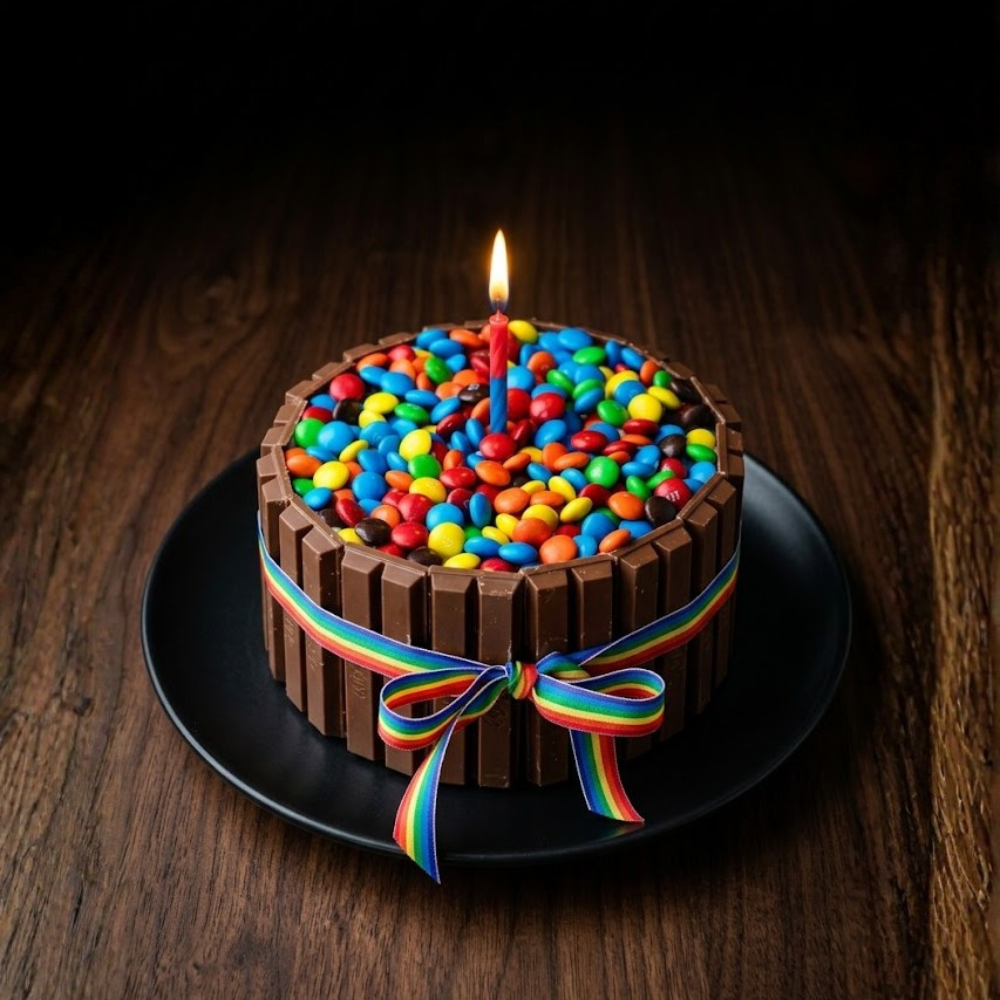 Tarta Kit Kat y M&M's